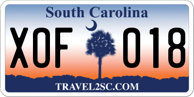 SC license plate XOF018