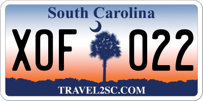 SC license plate XOF022
