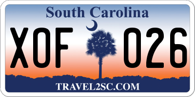 SC license plate XOF026
