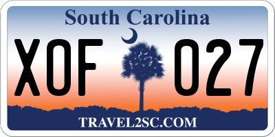 SC license plate XOF027