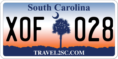 SC license plate XOF028
