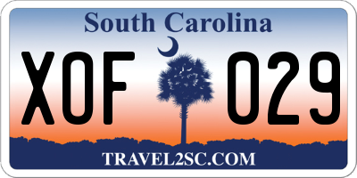 SC license plate XOF029