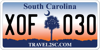 SC license plate XOF030