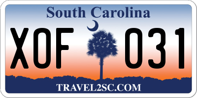 SC license plate XOF031