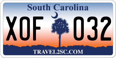SC license plate XOF032