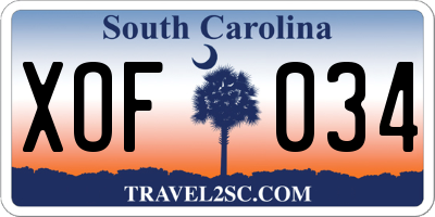 SC license plate XOF034