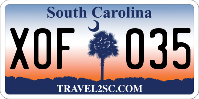 SC license plate XOF035