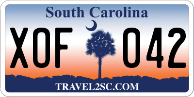 SC license plate XOF042