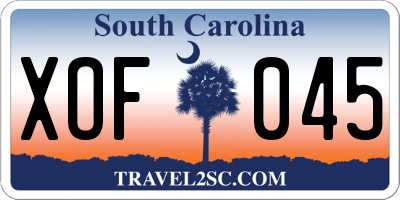 SC license plate XOF045