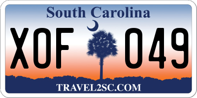 SC license plate XOF049