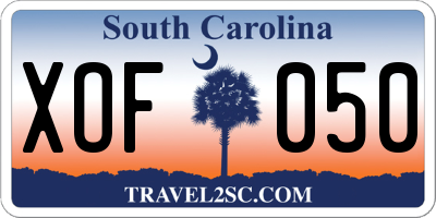 SC license plate XOF050