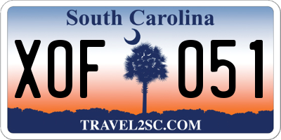 SC license plate XOF051