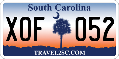 SC license plate XOF052