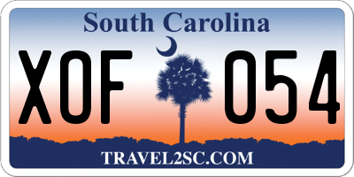 SC license plate XOF054