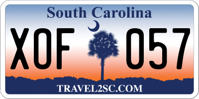 SC license plate XOF057