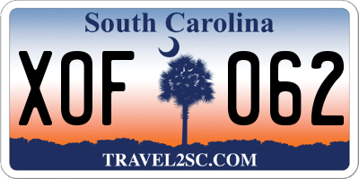 SC license plate XOF062