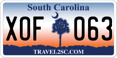 SC license plate XOF063