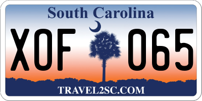 SC license plate XOF065