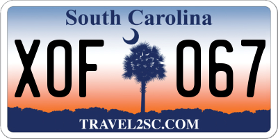 SC license plate XOF067