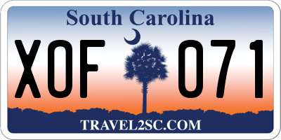 SC license plate XOF071