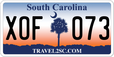 SC license plate XOF073