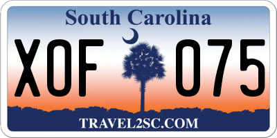 SC license plate XOF075