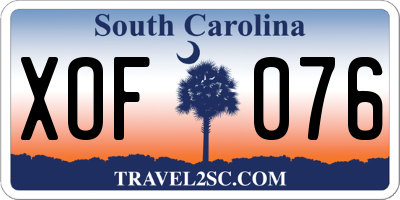 SC license plate XOF076