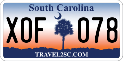 SC license plate XOF078