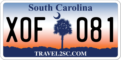 SC license plate XOF081