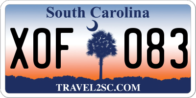 SC license plate XOF083