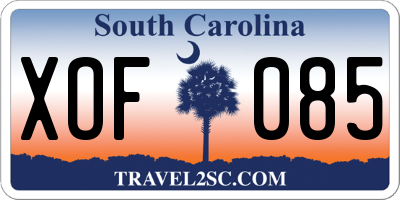 SC license plate XOF085