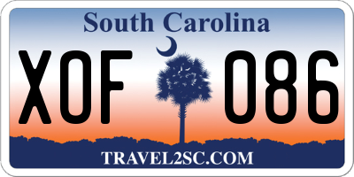 SC license plate XOF086