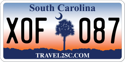 SC license plate XOF087