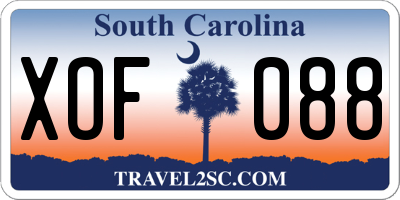 SC license plate XOF088