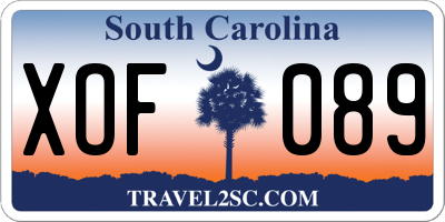 SC license plate XOF089