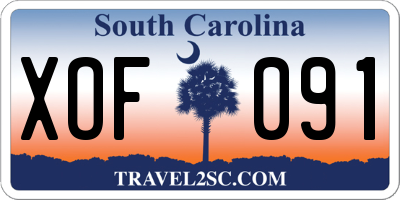 SC license plate XOF091
