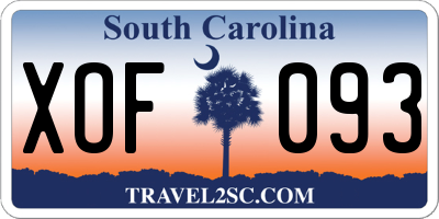 SC license plate XOF093