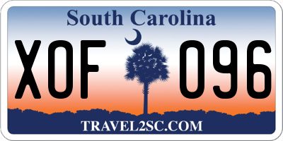 SC license plate XOF096