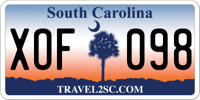 SC license plate XOF098