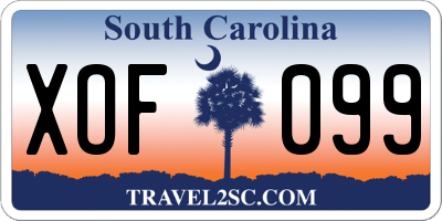SC license plate XOF099