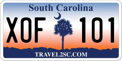 SC license plate XOF101