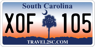 SC license plate XOF105