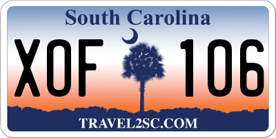 SC license plate XOF106