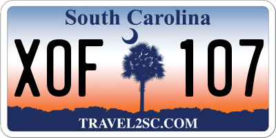 SC license plate XOF107