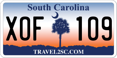 SC license plate XOF109