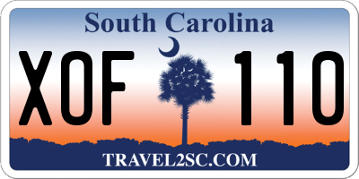 SC license plate XOF110