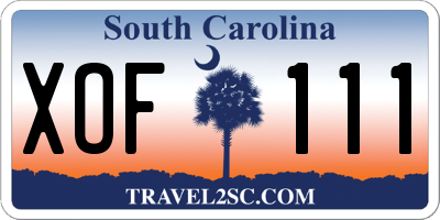 SC license plate XOF111