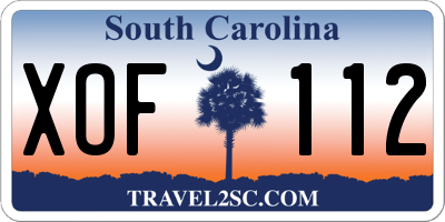 SC license plate XOF112