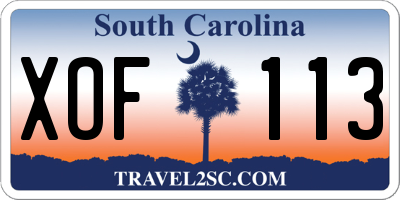 SC license plate XOF113