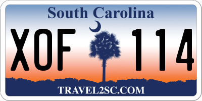 SC license plate XOF114